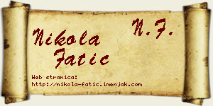 Nikola Fatić vizit kartica